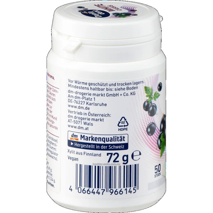 Dontodent Chewing gum with xylitol, blackcurrant flavor, 50 pcs